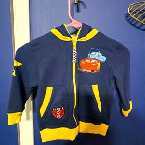 Disney Pixal Lightning Mc Queen Cars Hoodie Boys Size 3T Full Zip Vintage Y2K